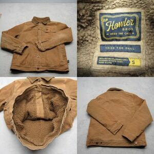 Howler Bros Corduroy Jacket Mens Size Small Brown Sherpa Collar Lined‎ Trucker
